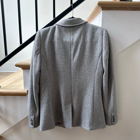 Loft Gray Herringbone Blazer Jacket Women’s Size 6 - Picture 2 of 6
